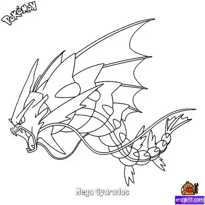 Free printable Mega Gyarados Coloring Page - Free Printable Pokemon Coloring Sheets coloring page